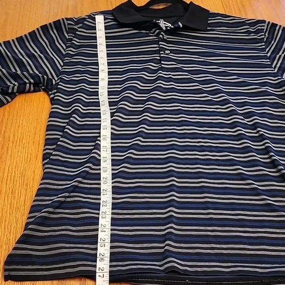 Champions Tour Golf Black and Blue Polo Shirt Classic Stripes - Picture 7 of 10
